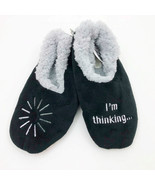 Snoozies Men&#39;s Slippers I&#39;m Thinking Large 11/12 Black - £11.82 GBP