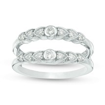 Vintage 14K Vergoldet 0.18Ct Moissanit Verlobung Hochzeit Ring Warp Verstärker - £131.50 GBP