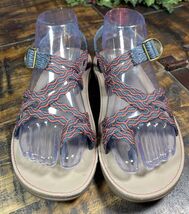 Chaco Women’s Size 7 Blue &amp; Orange Strappy Sandals with Adjustable Buckle - $39.55