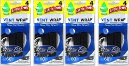 Little Trees Vent Wrap Air Freshener New Car Scent 4 Count Pack of 4 New - £5.80 GBP