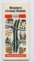 Enco Map of Western United States Happy Motoring 1969 Marked Route - £9.38 GBP