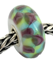 Authentic Trollbeads Turquoise Purple Chess Bead Charm 61368, New - £18.97 GBP