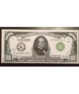Reproduction United States 1928 $1000 Bill Federal Reserve Note, Dallas Texas - $3.99