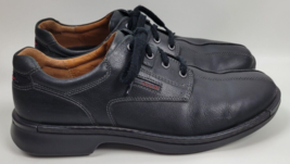 Ecco Men&#39;s Fusion Derby Bicycle Toe Leather Black Oxford Shoes Sz 46  US 12-12.5 - £29.99 GBP