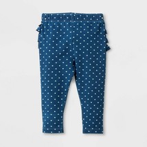 Baby Girls' Ruffle Bum Faux Denim Jeans Polka Dot - Dark Wash 24M - £14.38 GBP