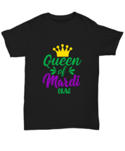 Queen of Mardi Gras, black Unisex Tee. Model 60058  - £19.65 GBP