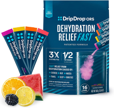 Dripdrop ORS Hydration - Electrolyte Powder Packets - Watermelon, Berry, Orange, - £29.52 GBP