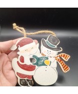 Wooden Caroling Santa Claus And Snowman Wall Decor - $12.20 CAD