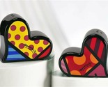 Romero Britto Salt Pepper Shakers Hearts Design #339049 Love Retired Col... - $48.51