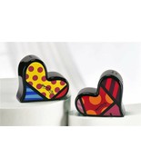 Romero Britto Salt Pepper Shakers Hearts Design #339049 Love Retired Col... - $48.51