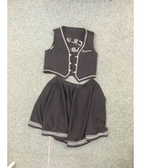 Vintage dance club vest Skirt Black &amp; Silver trim Thief River Falls polk... - $180.34 CAD