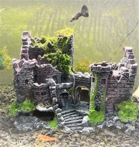 Large sunken Castle 18x6x12cm fine detail resin aquarium decor for shrimp fish l - £22.01 GBP