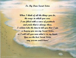 Christmas Gift/Birthday Gift For Secret Sister Personalized Poem Gift Footprints - £6.97 GBP