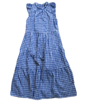 NWT J.Crew Tiered Ruffle-Sleeve Midi in Sapphire Gingham Cotton Dress XS - £70.98 GBP