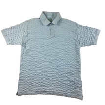 Koman Polo Shirt Men’s XL Light Baby Blue Short Sleeve Textured - £13.42 GBP