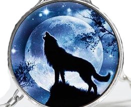 New Nordic Wiccan Glowing Wolf Necklace Wolf Pendant Jewelry Glass Photo... - £15.81 GBP