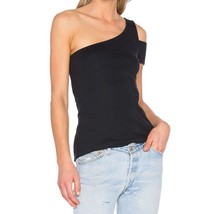 Splendid women&#39;s black 1x1 one sleeve off shoulder knit top extra small ... - £18.07 GBP