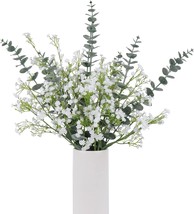 Baby&#39;S Breath Eucalyptus Leaves Bouquet With Gypsophila Faux Greenery, 18 Pcs.. - £30.36 GBP