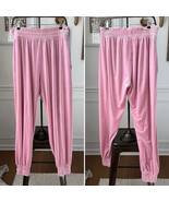 Laina Rauna Luxe Loungewear Velvet Velour Pink Jogger Pants XL - $84.90 CAD