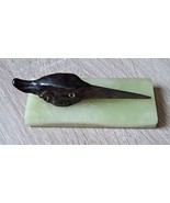 Austrian Bronze &amp; Onyx Heron Paper Clip-show original titleOriginal Text... - $1,226.72 CAD