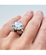 HIP HOP ICED OUT CZ 925 STERLING SILVER 15 CT ROUND CUT  WHITE GEM  RING... - $1,249.56 MXN