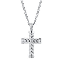 Street Stainless Steel Necklace Simple Men's And Women's Cross Necklace - £8.65 GBP