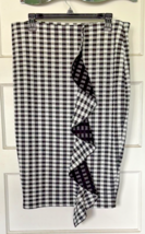 VENUS Women&#39;s Black and White Pencil Skirt with Ruffle Size L - $25.10
