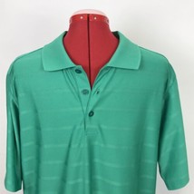 Slazenger Mens Green Striped Polo Short Sleeve Shirt LARGE - $10.90