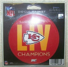 NFL Kansas City Chiefs Super Bowl LIV Champions 4&quot; Round Magnet WinCraft - £11.77 GBP