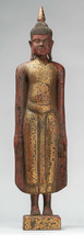 Buddha - Antique Khmer Style Wood Standing Charity Buddha Statue - 66cm/26&quot; - £463.66 GBP