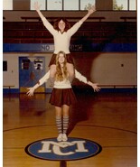 Vintage Cheerleader Buddy Photo Piggy-Back In Gym 1970&#39;s  - $6.80 CAD