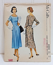 Scarce MCCALL’S Pattern #4333 Vintage 1957 Easy Rule Fit Flare Dress Tea... - £38.18 GBP