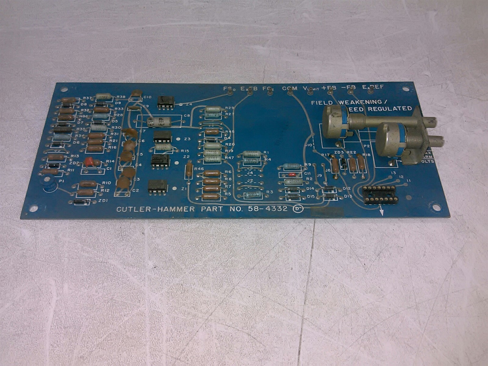 Cutler-Hammer 58-4332 Field Weakening/Speed Regulated Board Defective AS-IS - $55.23