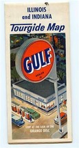 Gulf Oil Tourgide Map of Illinois and Indiana - £9.29 GBP