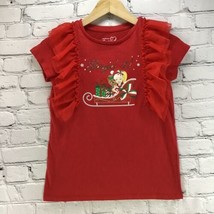 JoJo Siwa Slayin’ It Girls Sz XL 14/16 Christmas Graphic Tee T-Shirt Red Ruffles - £7.77 GBP