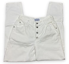 Vtg Y2K Bonjour Womens Cream Off White Mom High Waist Button Fly Jeans 1... - £16.65 GBP