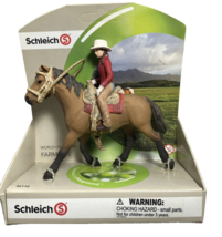 Schleich Horse Club Western Rider Girl Woman/ Quarter horse Mare 42112 New - £46.59 GBP