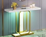 Modern Gold White Console Table With Led Lights, 41.3 Inch Entryway Hall... - $233.99