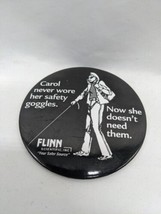 Vintage Carol Flinn Scientific Science Safety 3&quot; Pinback - £17.08 GBP
