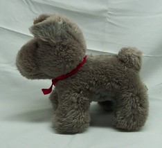 VINTAGE 1977 GUND GRAY PUPPY DOG W/ RED BOW 9&quot; Plush STUFFED ANIMAL Toy ... - $39.60