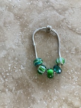 Beaded Charm Bracelet Green Approximately 7.5” - £29.31 GBP