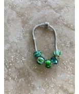 Beaded Charm Bracelet Green Approximately 7.5” - £29.63 GBP
