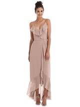 Ruffle-Trimmed V-Neck High Low Wrap Dress...TH040....Bliss...Size 4.....NWT - £59.98 GBP