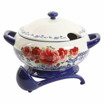 Pioneer Woman ~ FRONTIER ROSE ~ 3.17 Quart ~ Soup Tureen w/Ladle ~ Stoneware - £47.68 GBP