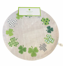 Storehouse St Patricks Day 4 Placemats Green Clover 15” Round Beige Green - £23.56 GBP