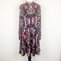 VERO MODA Womens Mini Dress Multicolor Size L Floral Mock Neck Long Sleeve - $206.77 MXN