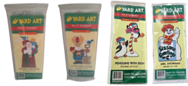Yard Art Do-It-Yourself Patterns lot of4 Father Christmas Snowman Penguins Moose - $18.81