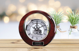 Personalized Desk Clock Gear Appreciation Thank You Birthday Service Award Gift  - £130.03 GBP