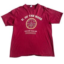 Vintage University Of The Hood Men’s T Shirt Sz XL Red 90’s Ankh NCAA Pr... - $10.84