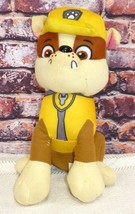 Paw Patrol Rubble Plush Toy 7&quot; Spin Master 2016 Yellow &amp; Brown Dog Stuff... - $7.60